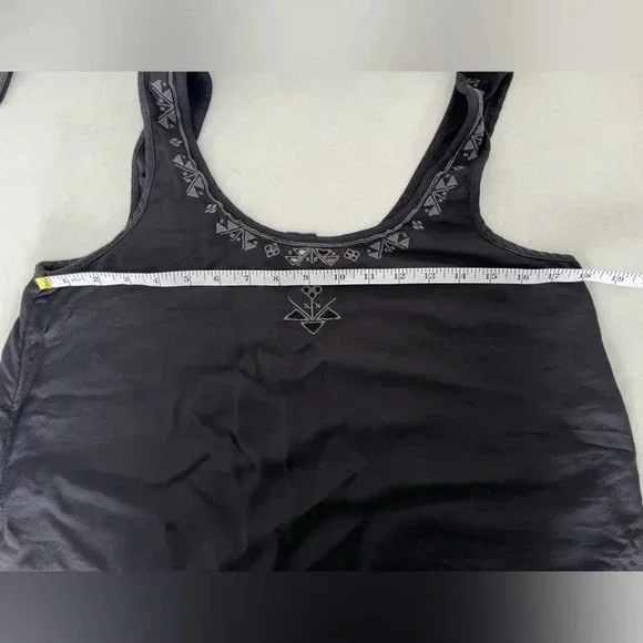 Roxy/ Black boho/ Embroidered/ Tank top/ Laser cut design/ Size US S - Picture 11 of 12
